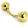jewellerybox Piercing ombelico in oro giallo 9kt con sferette da 6mm alle due estremitÃ