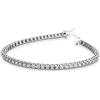 amorili Bracciale Tennis Uomo Donna in Argento 925 | Zirconi mm 3 Disponibile in Vari Colori | Gioiello Unisex Elegante e Luminoso | Idea Regalo per Lui e Lei (bianco cm16)