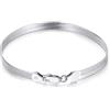 Mesnt Bracciali 925 Argento, Bracciale a Catena a Spina di Pesce Lucido 18 cm in Argento 925 per Donna Argento
