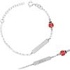 Sakrami Bracciale Bimba Argento 925 Personalizzabile con Nome e con Coccinella smaltata Kids Collection + Confezione Regalo Personalizzata - Braccialetto per Nascita Comunione o Battesimo