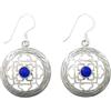 Tibetan Silver Orecchini Tribali Etnici Mandala Tibetani Fatti a Mano per Donna, Orecchini con Pietra Preziosa Lapislazzuli Placcati in Argento 925 Orecchini Boho in Filigrana Fine
