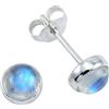mantraroma orecchini a bottone in argento 925 con pietra di luna e pietra bianca, orecchini a bottone in vero argento sterling da donna, regalo