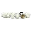 Samsara Bracciale Kailash Tibetano Buddista in Madreperla - Bracciale Spirituale Benessere Mente e Corpo - Filo in cotone cerato Bianco (MADREPERLA)