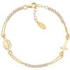 Amen Gioielli, Bracciale con Medaglia Miracolosa, Bracciale Argento 925 Donna Uomo, Dorato con Zirconi Bianchi, Regalo Donna, Regalo Uomo, Made In Italy