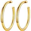 PROSTEEL 60MM Orecchini Oro a Cerchio Colonna Circolare Vuoto Orecchini Riduzione del Peso del 50% Orecchini Donna Rétro Affascinante Combinazioni di Impilamento