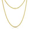 Generic Autentica corda intrecciata a maglie intrecciate in argento sterling placcato oro