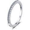 StarGems 0.15ct Moissanite 925 Placcato Platino Argento Banda Squillo B4457-0.15ct-19