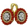 sicilia bedda - Set Corallo Rosso del Mediterraneo e Cammeo - Argento 925 placato oro 18 kt - Prodotto Artigianale - IDEA REGALO (Orecchini)