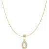 gioiellitaly Ciondolo lettera in argento 925 dorato con catenina veneziana 45 cm iniziale cm 1,1 circa con pietre zirconi bianchi gioiello donna ragazza elegante (O)