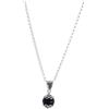 Marrocu Gioielli Girocollo su Coccu in Ossidiana, Argento 925, Collana da 60 cm con Ciondolo Portafortuna, Artigianale Sardegna