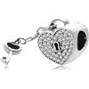 LES FOLIES DI PAOLA GRIECO Charm Lucchetto Chiave Amore Cuore dolce metà in argento 925 - Les Folies per Pandora