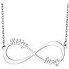 Bandmax Collana Personalizzabile Donna, 2 Nomi, Acciaio Argento, Collana Lunghe, Regalo Donna