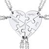 Suplight Collana da Donna Personalizzata a Cuore Divisio con Nome in Acciaio Inossidabile 2/3/4/5/6 pezzi Regalo BFF Famiglia Natale San Valentino