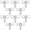 WANDIC 10 spille smaltate a forma di utero, in argento, per donne e donne, con simbolo medico, idea regalo per infermiere, dottore, decorazione femminista, Metallo, Nessuna pietra preziosa