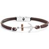 MARLU' Bracciale MARLU' in Pelle Marrone con Ancora 4BR1817M