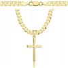 AMAR Amor Luxury - Catena da uomo in oro con croce 585, catena da uomo 925/585, catena a croce da uomo, oro 585 massiccio, 5 mm, catena a croce, catena in oro, catena a croce, collana da uomo, 50 cm