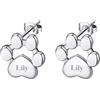 yrozvw Orecchini personalizzati in argento 925 con incisione personalizzata del nome del cane Orecchini a zampa Regalo di compleanno per donne/signorine/coppia/amante degli animali/famiglia