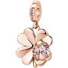 Rosato Signore quadrifoglio trifoglio e coccinella ciondolo rzle061 925 argento con zirconi