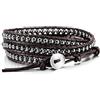 MOWOM Bracciali A Strati per Donna Uomo Bracciale in Corda di Cuoio Genuino Bracciale in Perline di Pietre Preziose Bracciale Intrecciato 3 Involucri Regalo di Gioielli in Agata Fatti Mano Regolabile