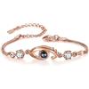 lorajewel Braccialetto personalizzato con foto proiettate di coppia Bracciale in argento e oro rosa con amore Festa della mamma Festa del papà Gioielli di Natale (oro rosa-1)