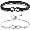 lorajewel Bracciali Coppia Personalizzato Bracciale Magnete con Foto Proiezione Acciaio inossidabile Regali per San Valentino Coppie e Coppie Sposate (Style 5)