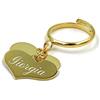 Damiano Argenti Anello in Argento 925 placcato oro giallo con due Ciondoli Pendenti a forma di Cuore Personalizzabili con Incisione Gratuita Argento