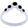 Generic Real Gemstones Anello in argento 925 con onice nero sfaccettato a forma rotonda - accessori per gioielli ottimo regalo per l'anello di fidanzamento della fidanzata-SR-20it
