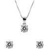 Sinfonie Collana Punto Luce in Argento 925% E ZIRCONI 0.6 Pendente ED Orecchini Punto Luce PARURE