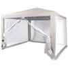 OISE ART STORE Trade Shop - Gazebo 2,4 X 3 X 2,50 M Tendone Giardino Telo Bianco Impermeabile con Zanzariera