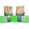 Biorfe Bokashi - Kit per compost da 2 secchi, per tutte le stagioni, compostiera per principianti con 3 kg di crusca Bokashi, cestino da cucina Bokashi, contenitore per compostaggio, riciclatore