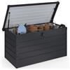IDMarket - Baule Contenitore Metallico con Serratura Grigio Antracite per Giardino 350L