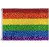 CHIFIGNO LGBT Bandiera arcobaleno glitterata per giardino e cortile Bandiera decorativa da giardino 9 x 5 m per decorazioni per la casa all'aperto