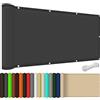 XUEQXUE Tenda da Sole per Esterno 170 x 220 cm Protezione Dal Calore Protezione Solare Impermeabile Telone Telo Ombreggiante Rettangolo per Esterno Terrazza, Grigio Scuro