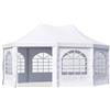 TOOLPORT Gazebo a pagoda 4x5,5 m TOOLPORT facile e veloce da montare con finestre - robusto telo in PVC 700 bianco