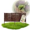 Floranica 1 pezzo Recinzione in vimini 40 cm x 100 cm - Staccionata da giardino intrecciata Palizzata Recinzione naturale Bordo aiuola