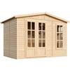 TIMBELA M334FB Ufficio in legno da giardino, Capanno in legno multifunzione 332x222xA232 cm/6m2, Cabina da giardino, Ufficio prefabbricato da esterno, Capanno giardino chiudibile, Home office, Studio