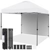 Yaheetech Gazebo Pop Up 3x3 m Impermeabile con 1 Parete Laterale Stabile con Protezione UV in PVC Gazebo da Giardino Pieghevole in Metallo con Borsa da Trasporto per Feste Matrimoni Picnic Bianco