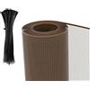 DMS Rete protettiva in plastica 10 x 10 altezza Mt 1 x lunghezza Mt 5 con 100 FASCETTE INCLUSE NEL PREZZO! Adatta a balconi, cancelli, recinzioni, giardino. (COLORE MARRONE)