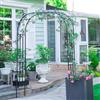 Generic Arco da giardino in metallo con traliccio nero per piante rampicanti, pergola, rose, rampicanti, supporto regolabile larghezza 120 320 cm, altezza 240 cm, ideale per feste in prato e decorazioni per