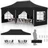 COSTWAY Gazebo da Giardino 3 x 6 m, Tendone per Feste con 6 Pannelli Laterali Rimovibili, con Borsa da Trasporto, Design Pop-up, per Matrimonio Eventi e Barbecue (Nero)