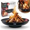 HEAT Outdoor Living ciotola per fuoco Ø80cm nero - ciotola per barbecue in giardino - fossa per fuoco all'aperto - stufa in acciaio per patio - cesto per il fuoco in giardino - 80x80x19cm