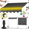 tillvex Tenda da Sole a Bracci con Manovella | Protezione Balcone, Regolabile, Senza Forare, a Manovella | Tenda resistente per Esterno ai raggi UV e regolabile in Altezza (250cm, Grigio con LED)