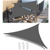 Woace Tenda a Vela Parasole Vela Ombreggiante Triangolare Impermeabile Tenda a Vela Giardino Protezione UV Tende da Sole con Anello D e Corda per Esterno Giardino Grigio scuro 6x6x6M