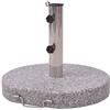 vidaXL Base Ombrellone Rotonda Sostegno Supporto Ombrellone Elegante Robusta Uso Esterno Pesante Sicura Regolabile in Granito e Acciaio Inox 45 cm