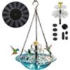 Qooplu Fontana per Alimentata ad Energia Solare | Decorativa con Pompa E Spruzzatore | Fontana Solare per Bagno degli | per Attirare e Fringuelli, Arredo Esterno per Giardino Laghetto