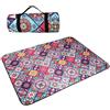DOTBUY-SHOP Coperta da Picnic Impermeabile Portatile, Antisabbia Coperta da Campeggio Grande Pieghevole Leggero Bambini Come Tappeto da Gioco per Giardino Spiaggia (Blu Bohémien,150x100cm)