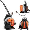 KigerNee Zainetto soffiatore a benzina 63 CC 2 tempi 2,7 kW | con 6800 giri/min e serbatoio da 1,8 l | 120° + 135° Presa ignifuga regolabile per fogliame/neve | Struttura leggera da 19,7 lbs con sistema di