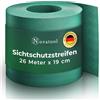 Novatool Premium PP 26 m striscia frangivista per recinzione a doppia asta, verde per 10 file, 1,1 mm, extra stabile, resistente ai raggi UV, recinzione in metallo