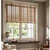 Tata Home Tapparella a Rullo in Listelli di Bambù Tenda da Sole Bamboo Naturale Oscurante Arrotolamento Carrucola per Porte Finestre Interni ed Esterni Misura 120x250 cm Colore Beige Mod. Oxaca