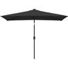 vidaXL Ombrellone a Sbalzo con Palo Base e Manovella Anti UV Parasole Cantilever Arredi da Esterno in Metallo e Poliestere 300x200 cm Nero